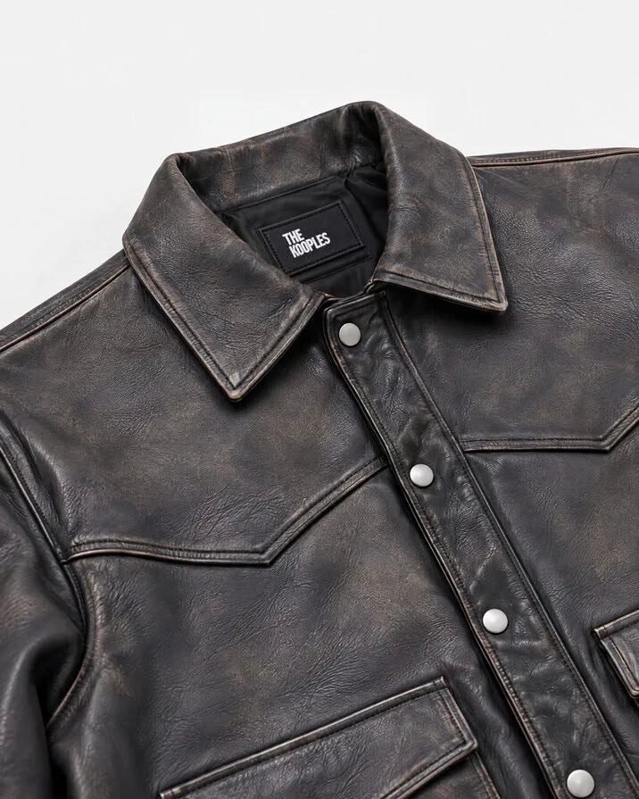 Brown leather jacket