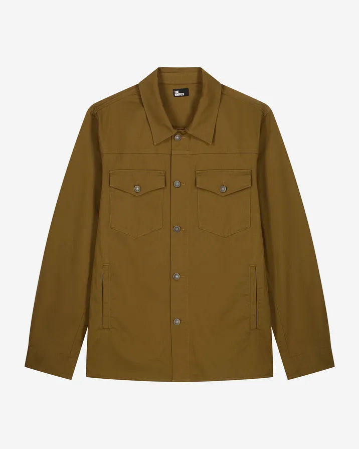 Overshirt with bronze patch pockets
