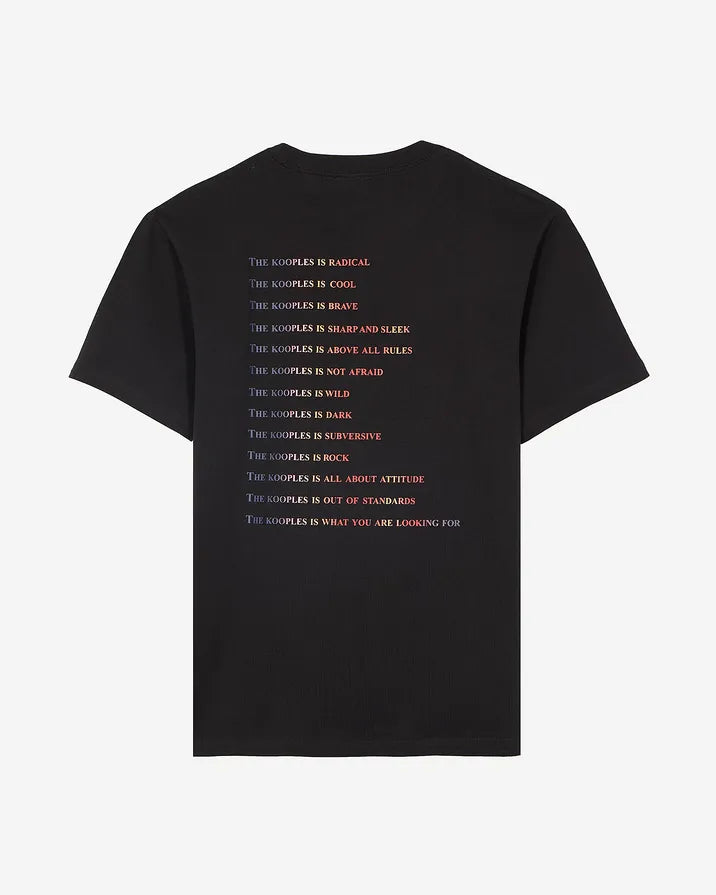 T-shirt with multicolored black logo