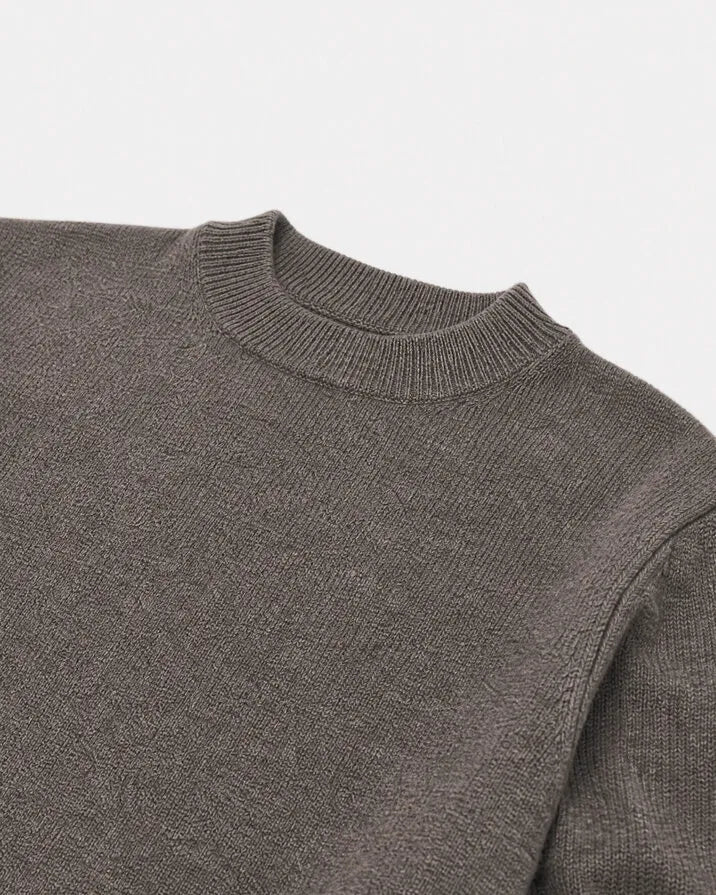 Brown merino wool and cashmere sweater