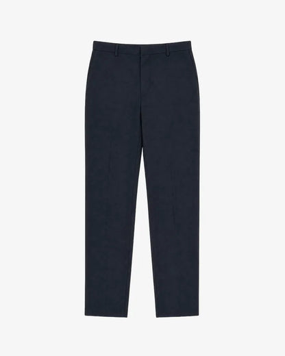 Black slim-fit wool suit pants