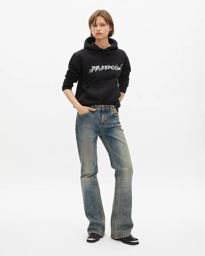 'What Is' Hoodie with Black Rhinestones