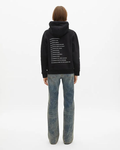 'What Is' Hoodie with Black Rhinestones
