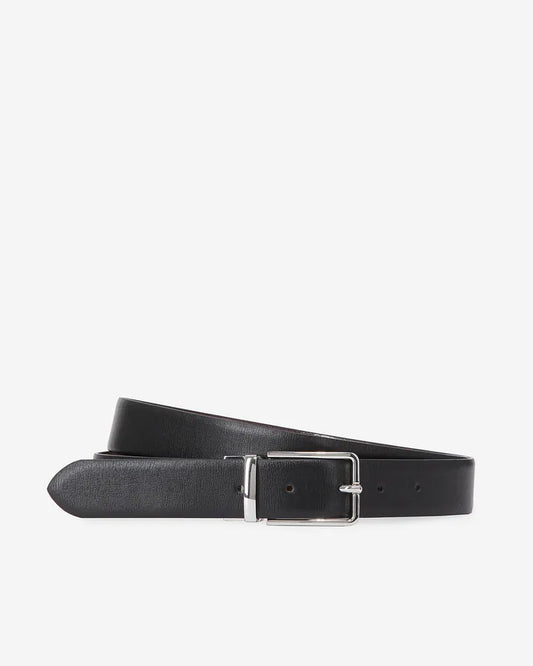 Reversible two-tone leather belt