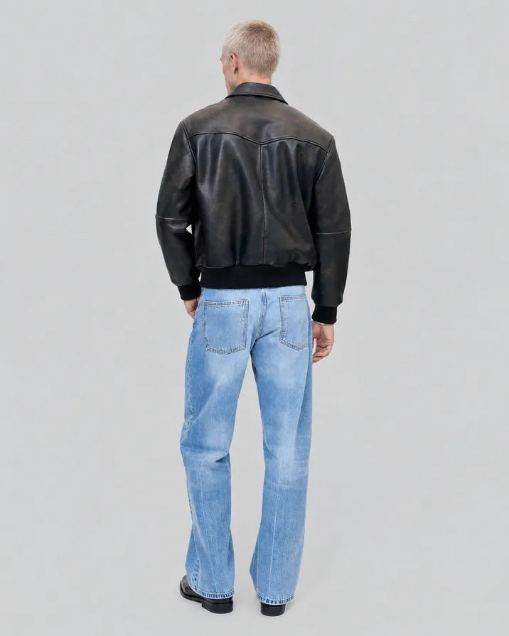 Brown leather jacket