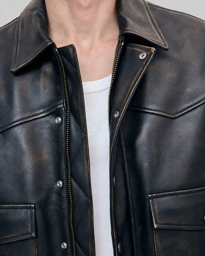 Brown leather jacket