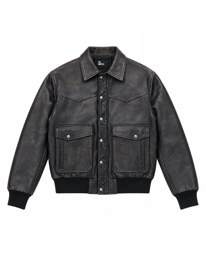 Brown leather jacket