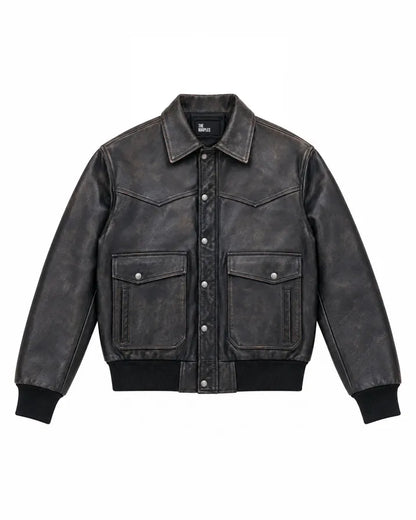 Brown leather jacket