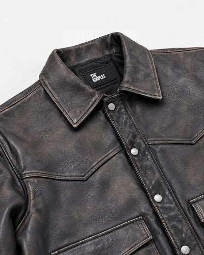 Brown leather jacket