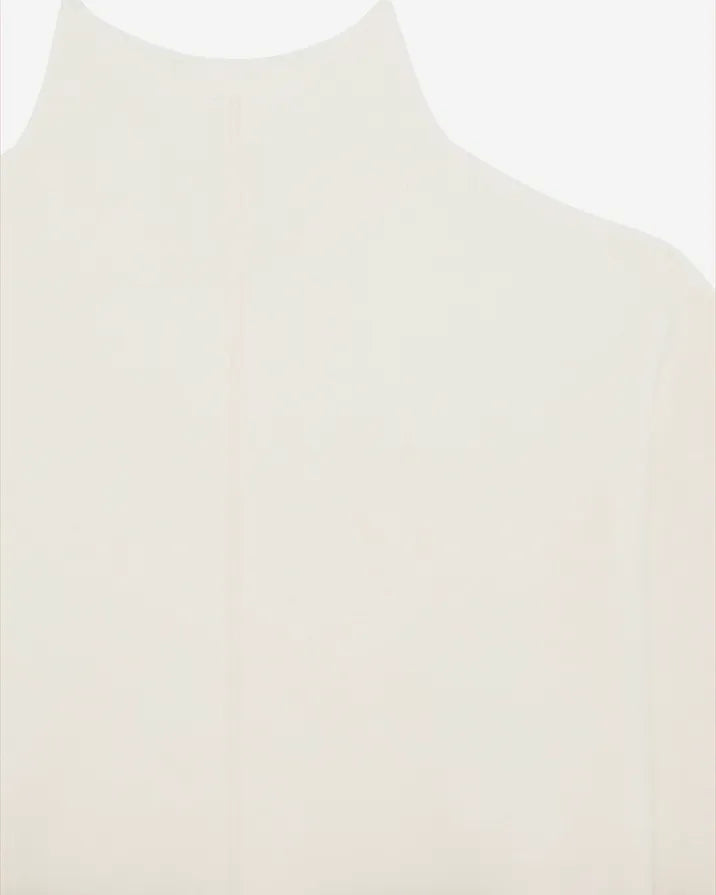 White mock-neck sweater