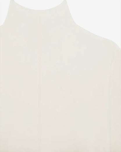 White mock-neck sweater