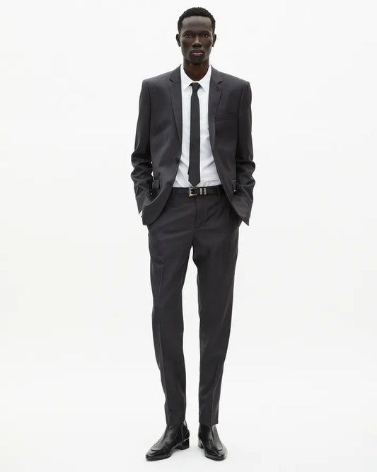 Slim-fit suit jacket in grey wool