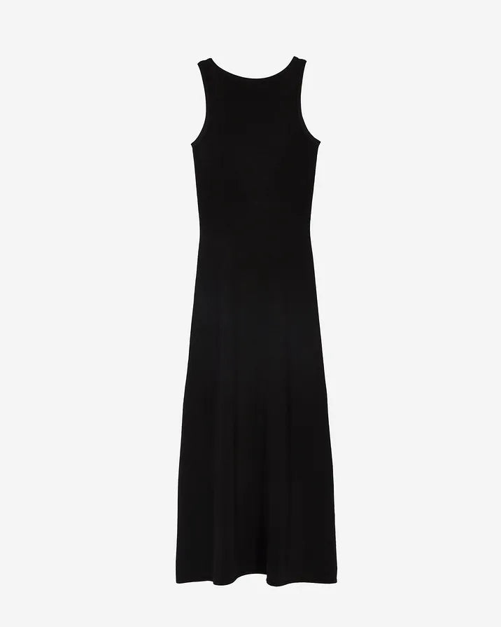 Mesh maxi dress with black chain back