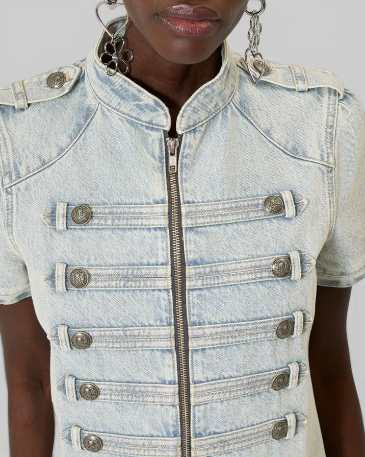 Blue denim short dress