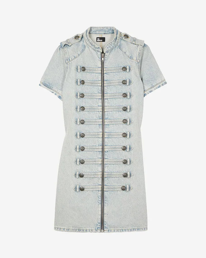Blue denim short dress
