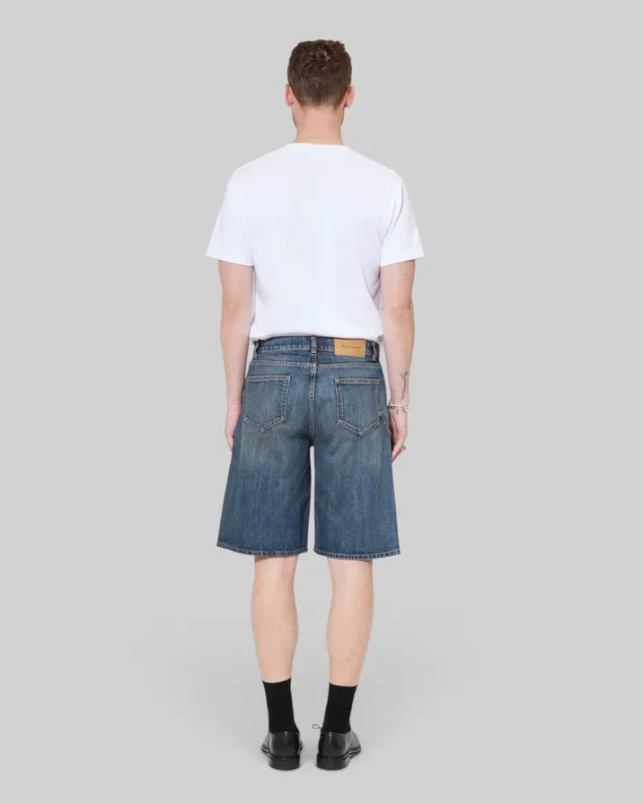 Denim shorts with blue chain