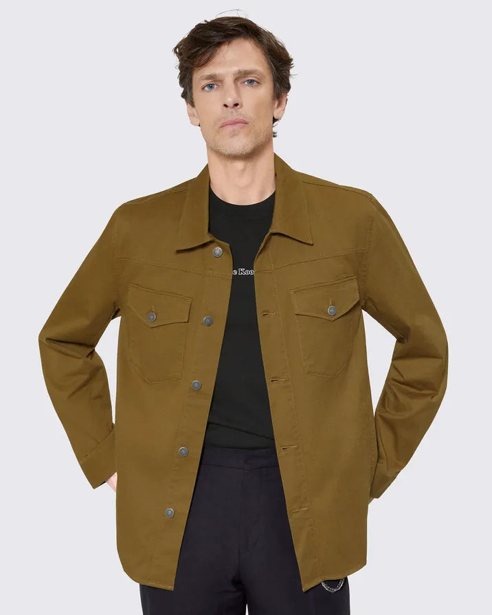 Overshirt with bronze patch pockets