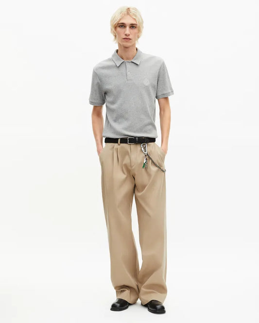 Honeycomb polo shirt with grey crest