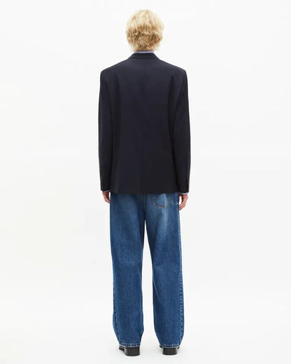 Navy wool suit jacket