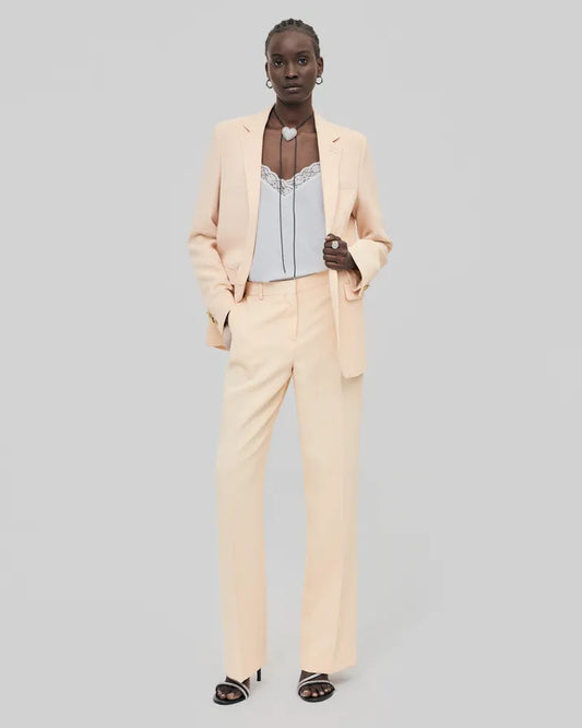 Straight-leg peach pants