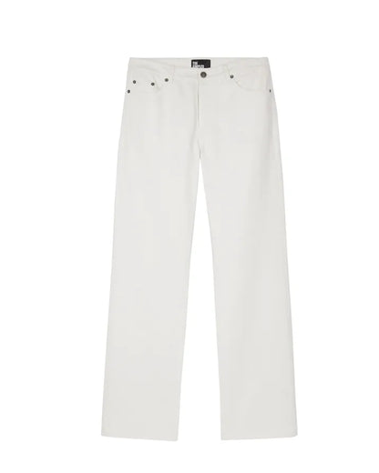 Off white coated straight jeans