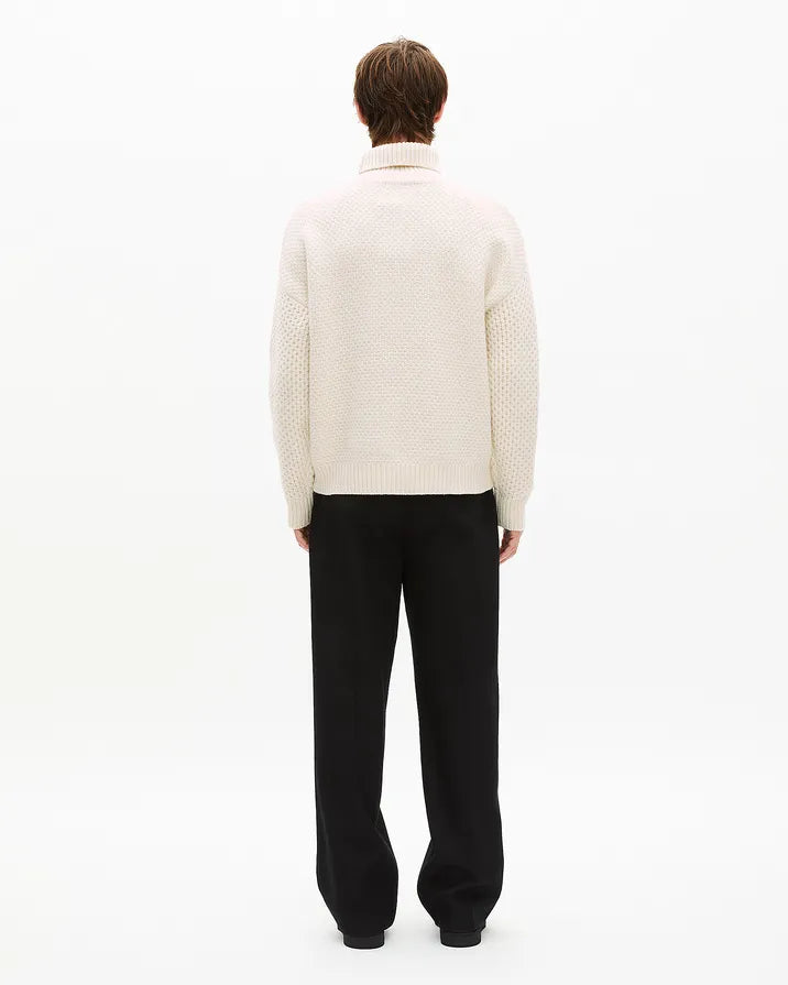 Beige wool cable sweater