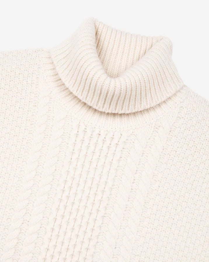 Beige wool cable sweater