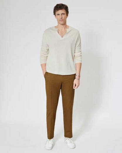 Beige tunic-neck sweater