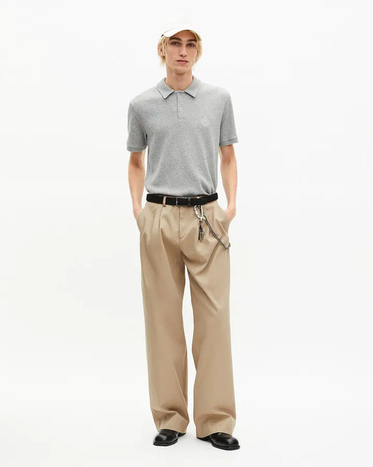 Beige wide-leg pants