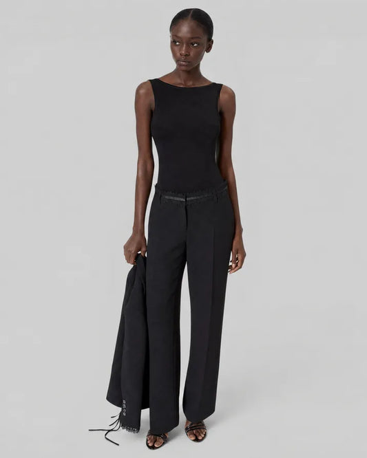 Black wide-leg pants