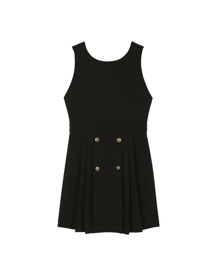 Short black cross-back dress
