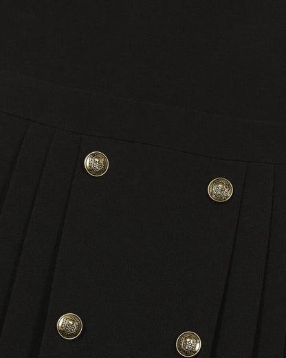 Short black cross-back dress