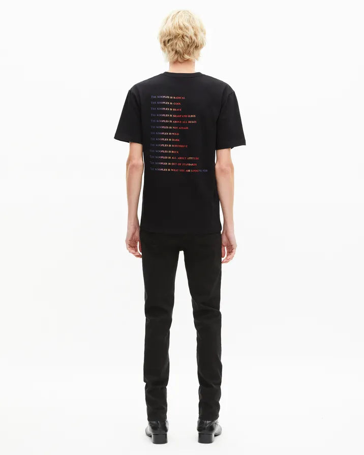 T-shirt with multicolored black logo