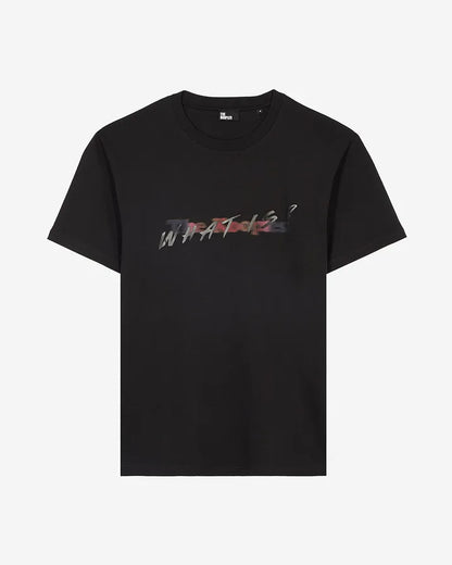T-shirt with multicolored black logo