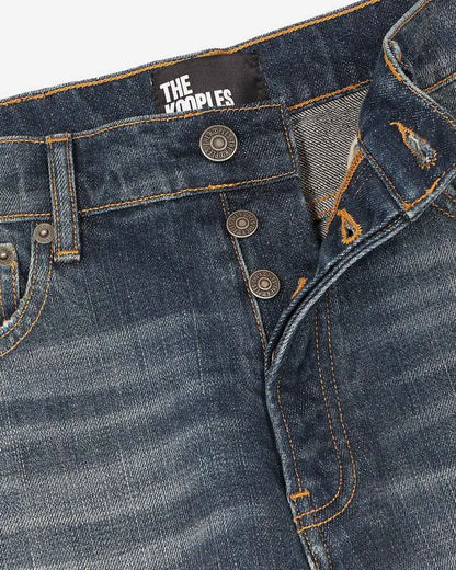 straight blue faded jeans