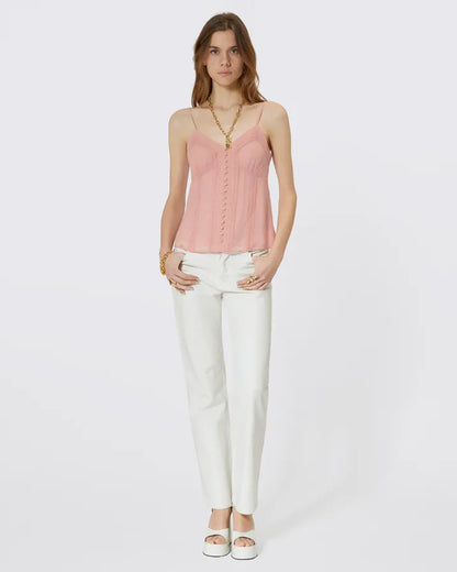 Camisole with pink lace details