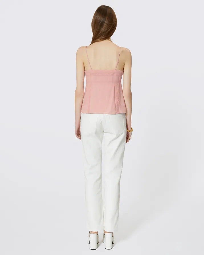 Camisole with pink lace details