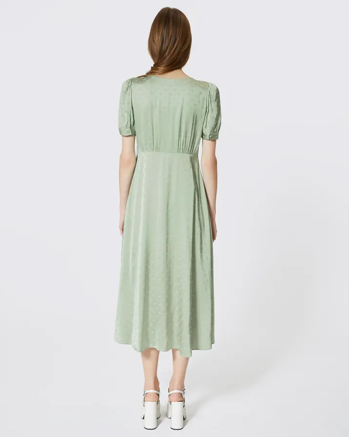 Green heart jacquard maxi dress