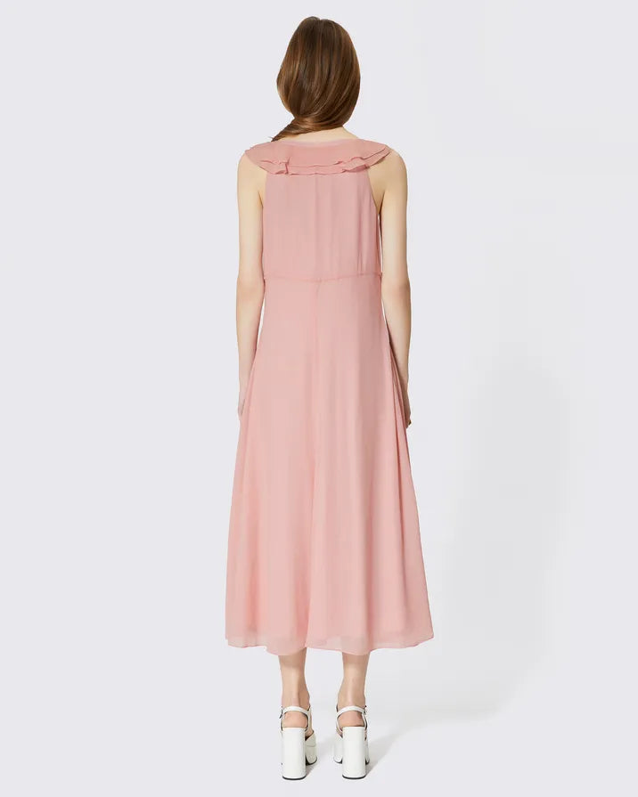 Pink ruffled maxi dress