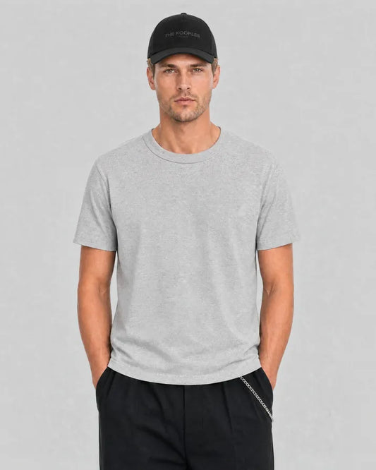 Solid-color heather gray T-shirt