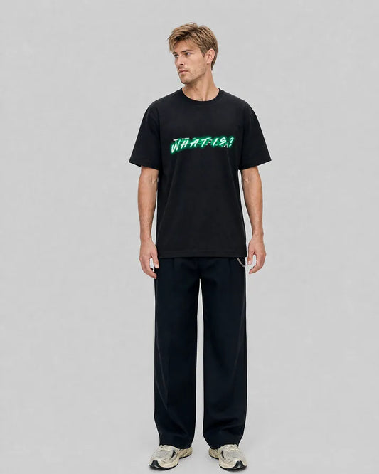 'What is Fluo' T-shirt in black