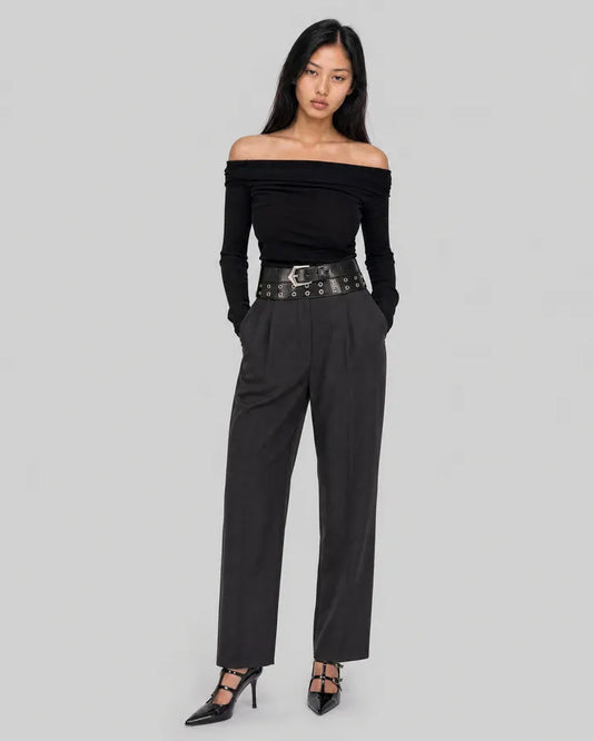 Black off-the-shoulder top