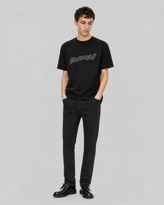 Black slim-fit jeans