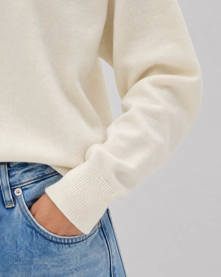 Ecru wool and cashmere sweater