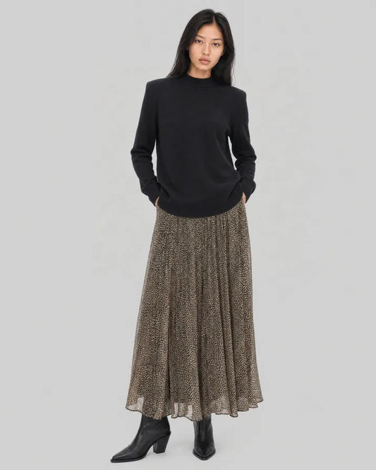 Black wool and cashmere sweater