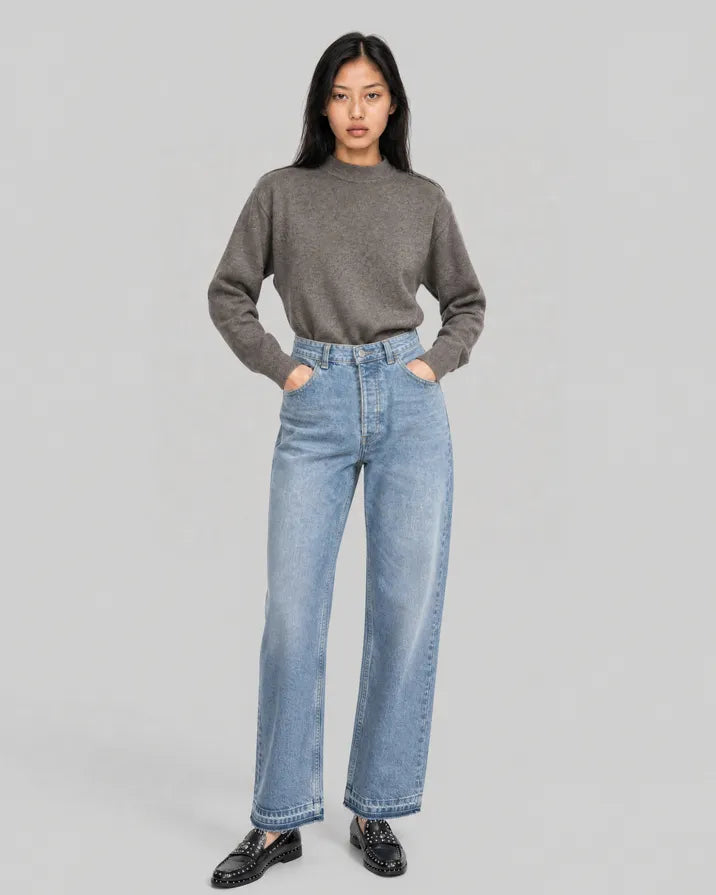 Brown merino wool and cashmere sweater
