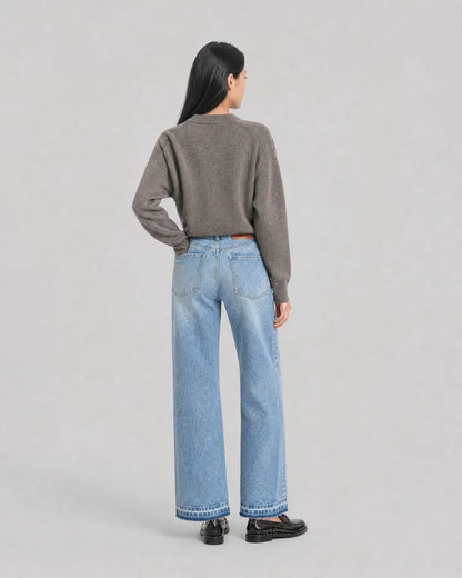 Brown merino wool and cashmere sweater