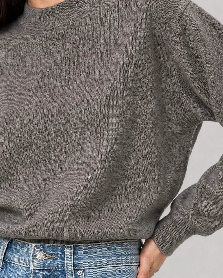 Brown merino wool and cashmere sweater