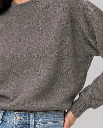 Brown merino wool and cashmere sweater