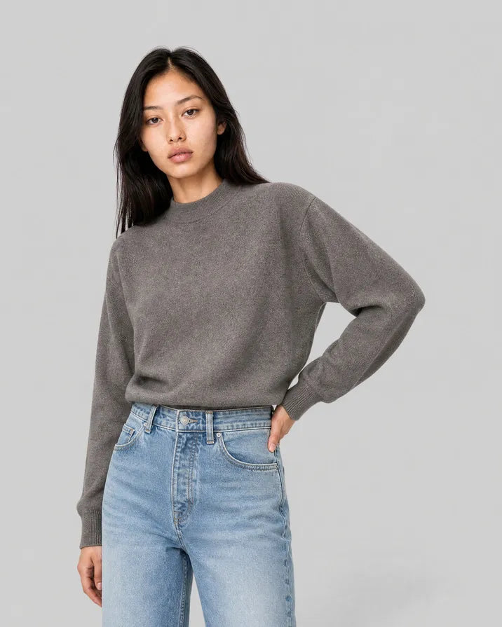 Brown wool and cashmere sweater